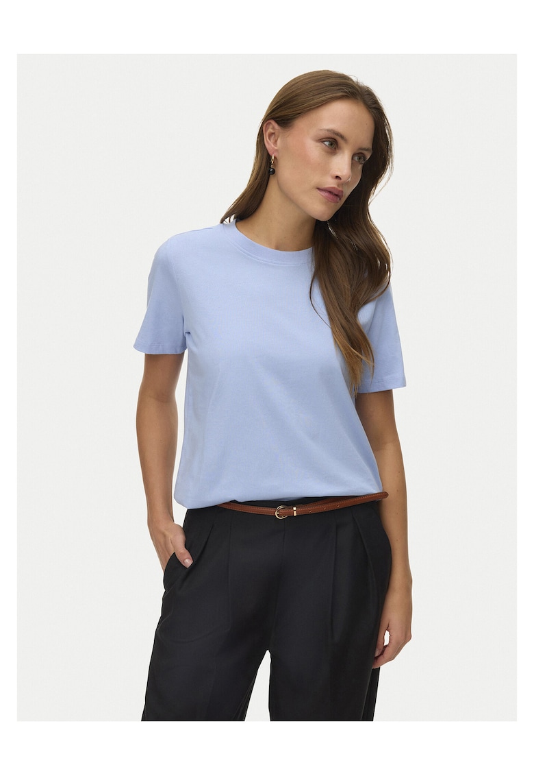Tricou dama - bumbac organic - albastru deschis