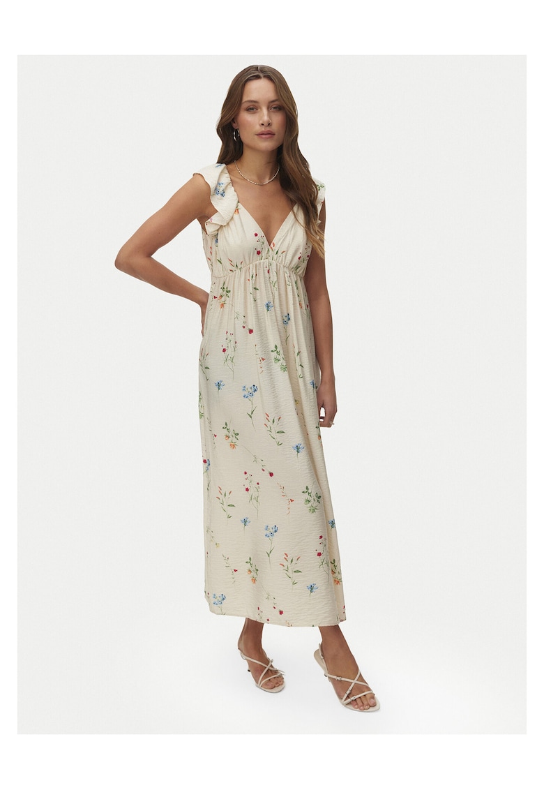 Rochie de vara - floral - bej - Bej