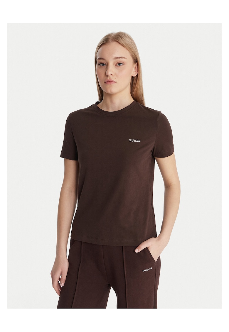 Tricou dama - maro - 95% bumbac - 5% elastan