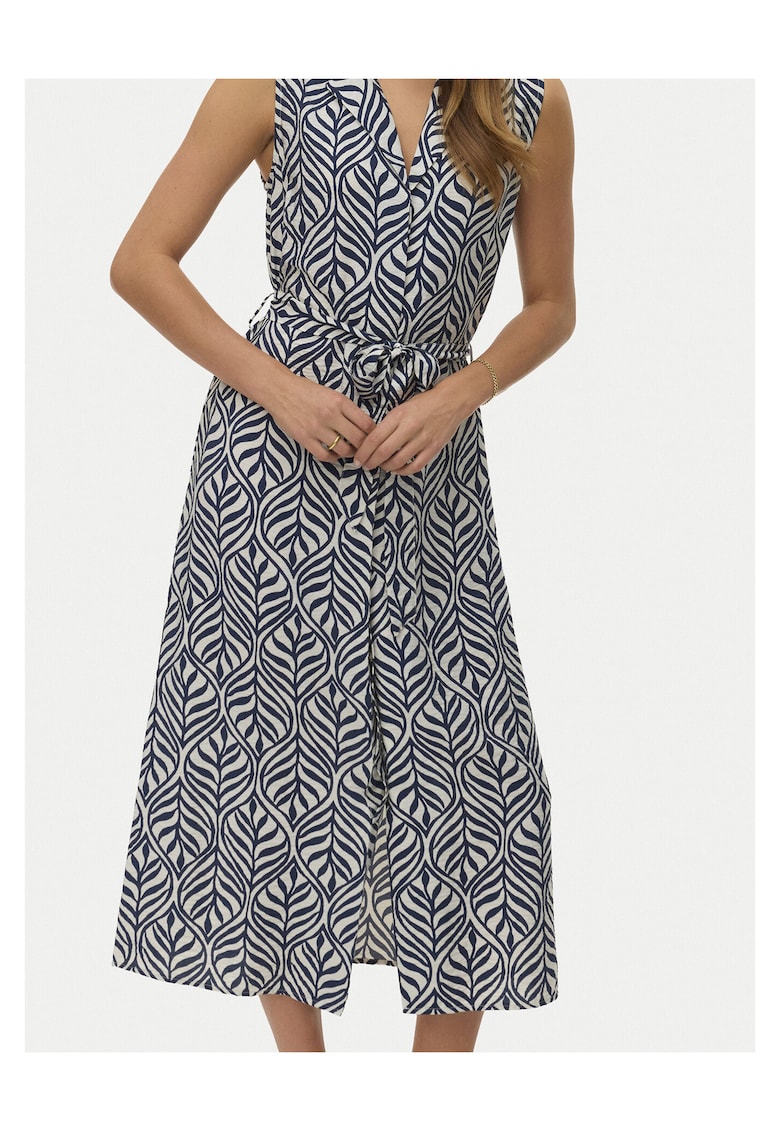 Rochie camasa Dama - bleumarin - 83% viscoza - 17% nailon reciclat