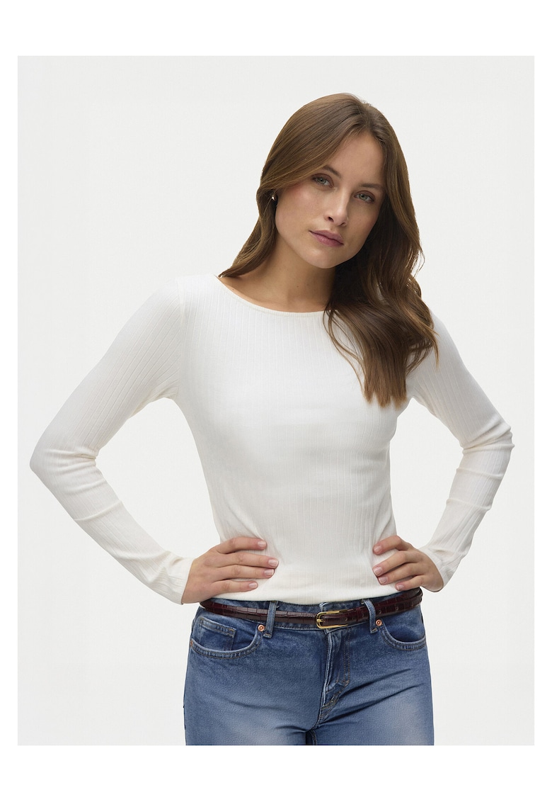 Bluza dama - bumbac si elastan - alb