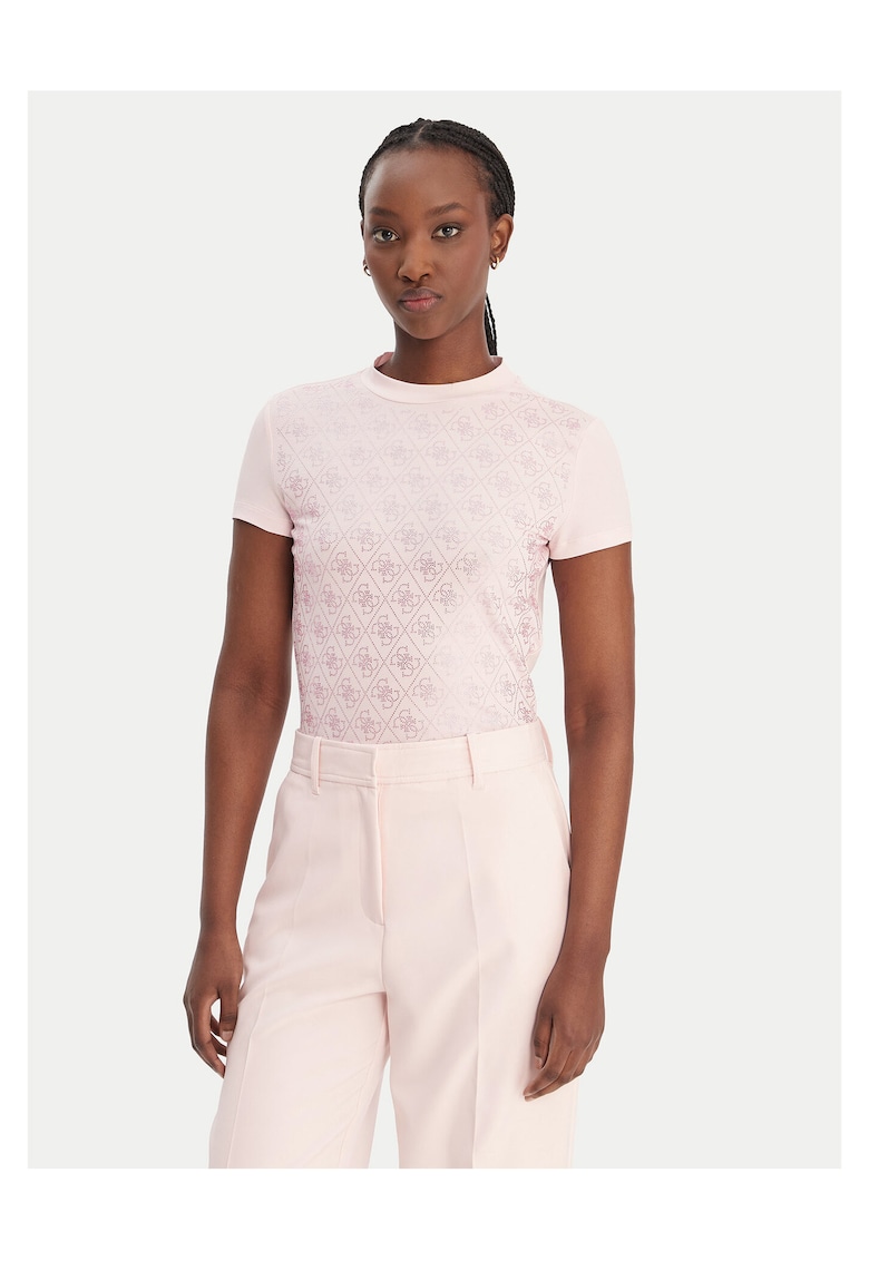 Tricou dama - 95% bumbac - 5% elastan - roz