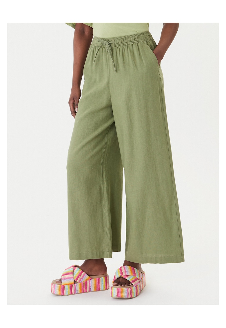 Pantaloni dama - material in/viscoza - verde