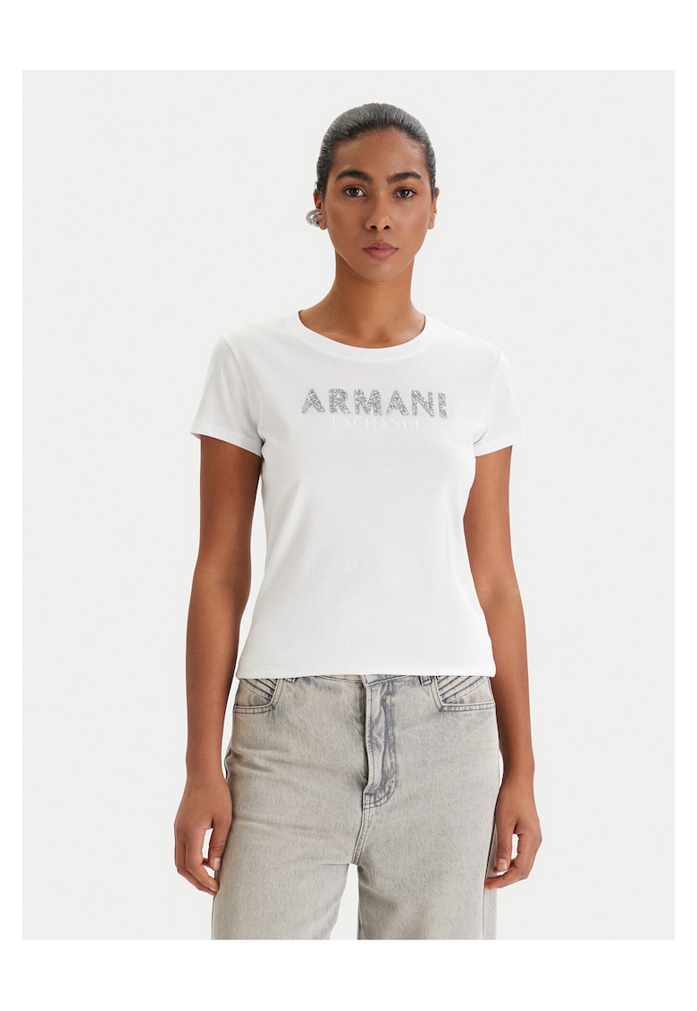 Tricou dama - slim fit - bumbac - alb