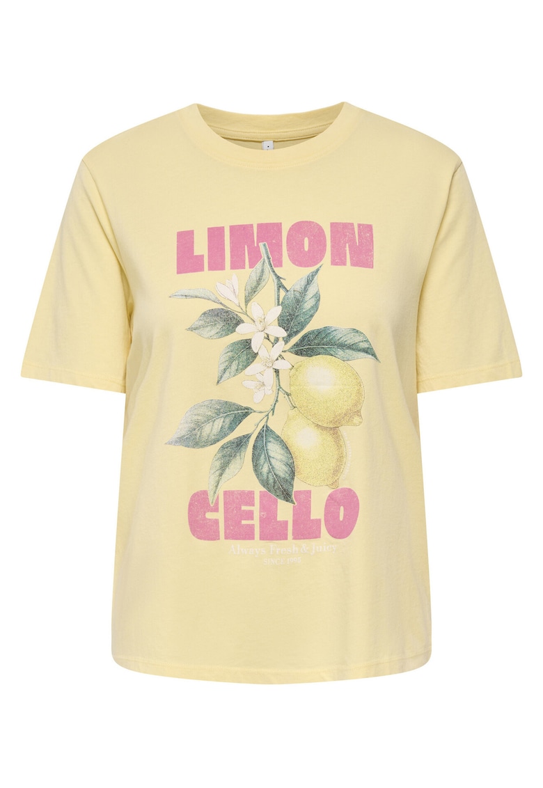 Tricou galben din bumbac organic pentru dama - Galben