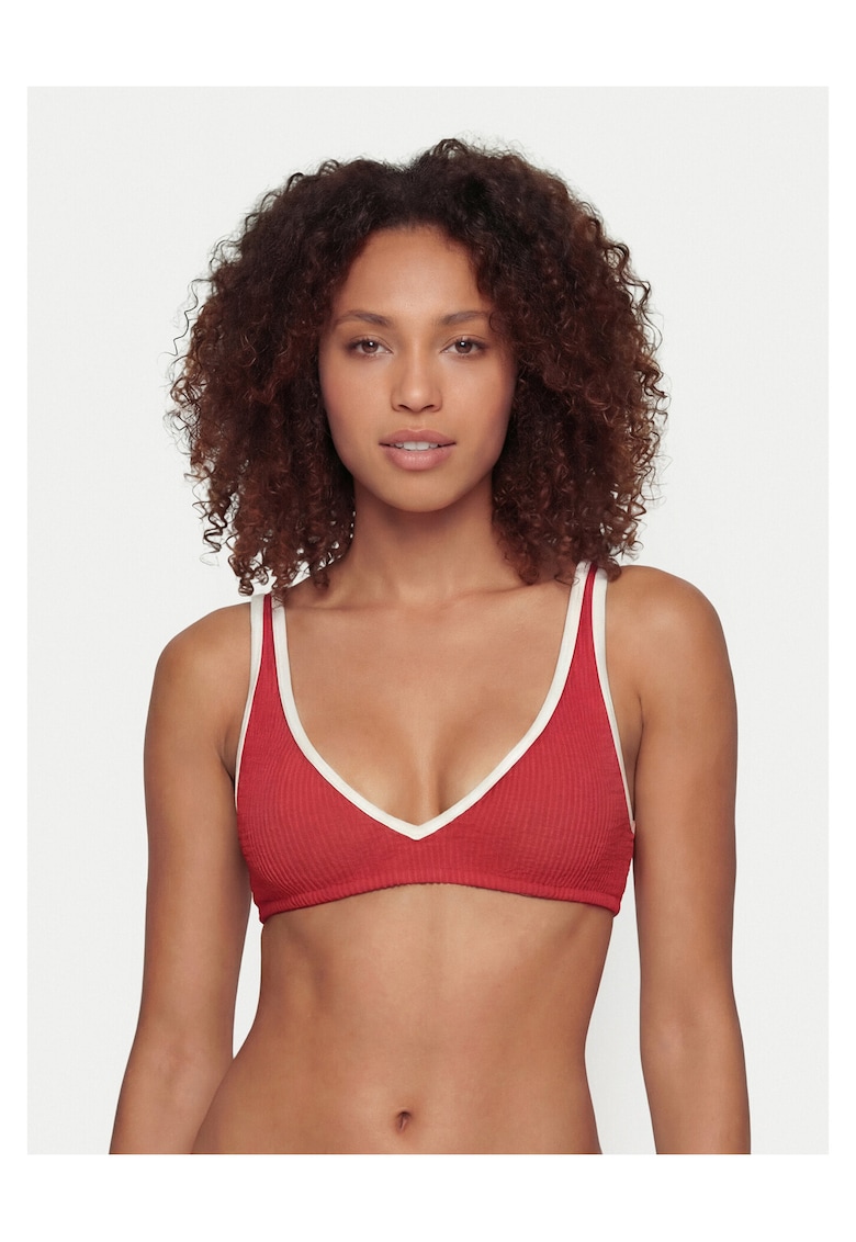 Costum de baie dama - top de bikini - rosu - poliamida