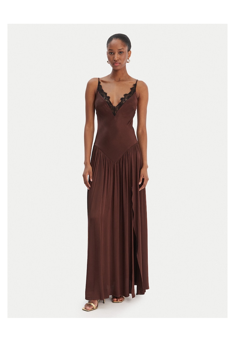 Rochie de seara - maro - fermoar - viscoza