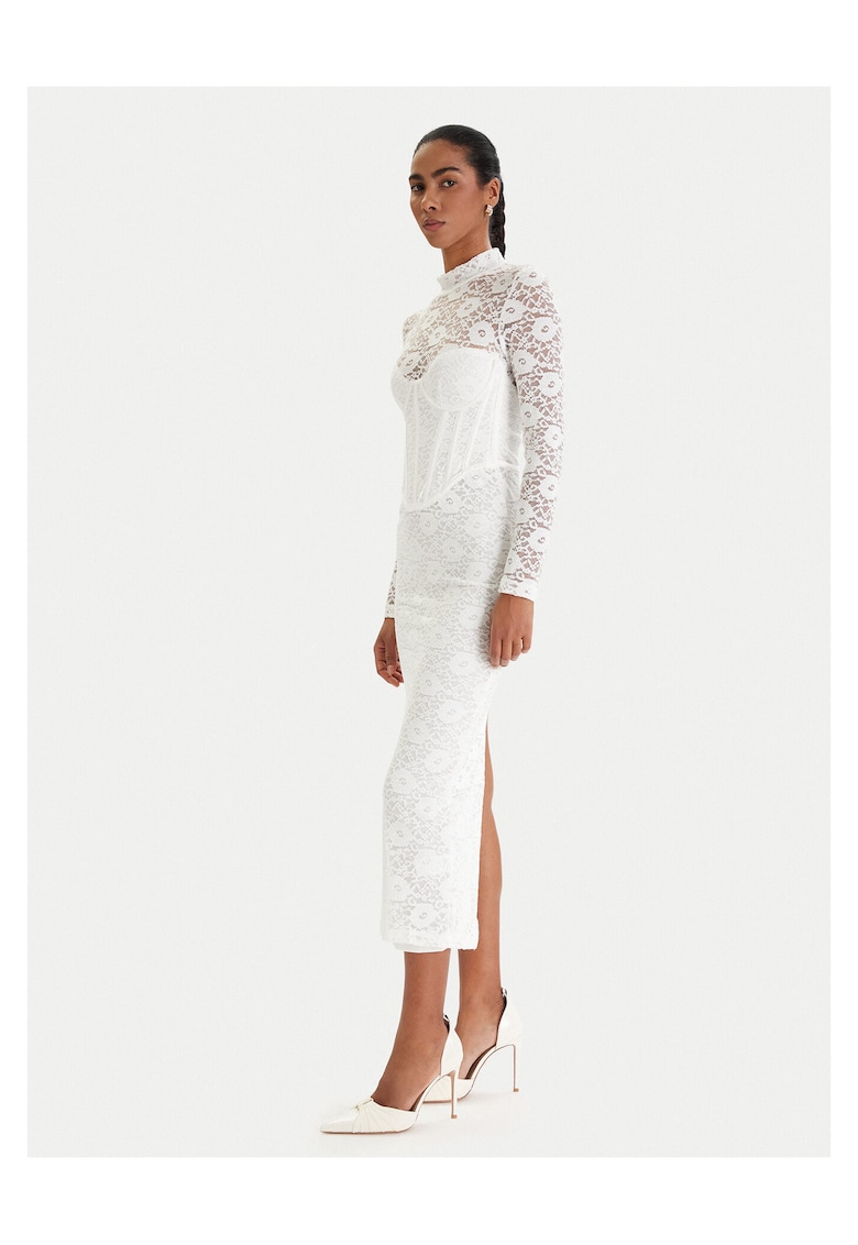 Rochie de cocktail alb - poliamida