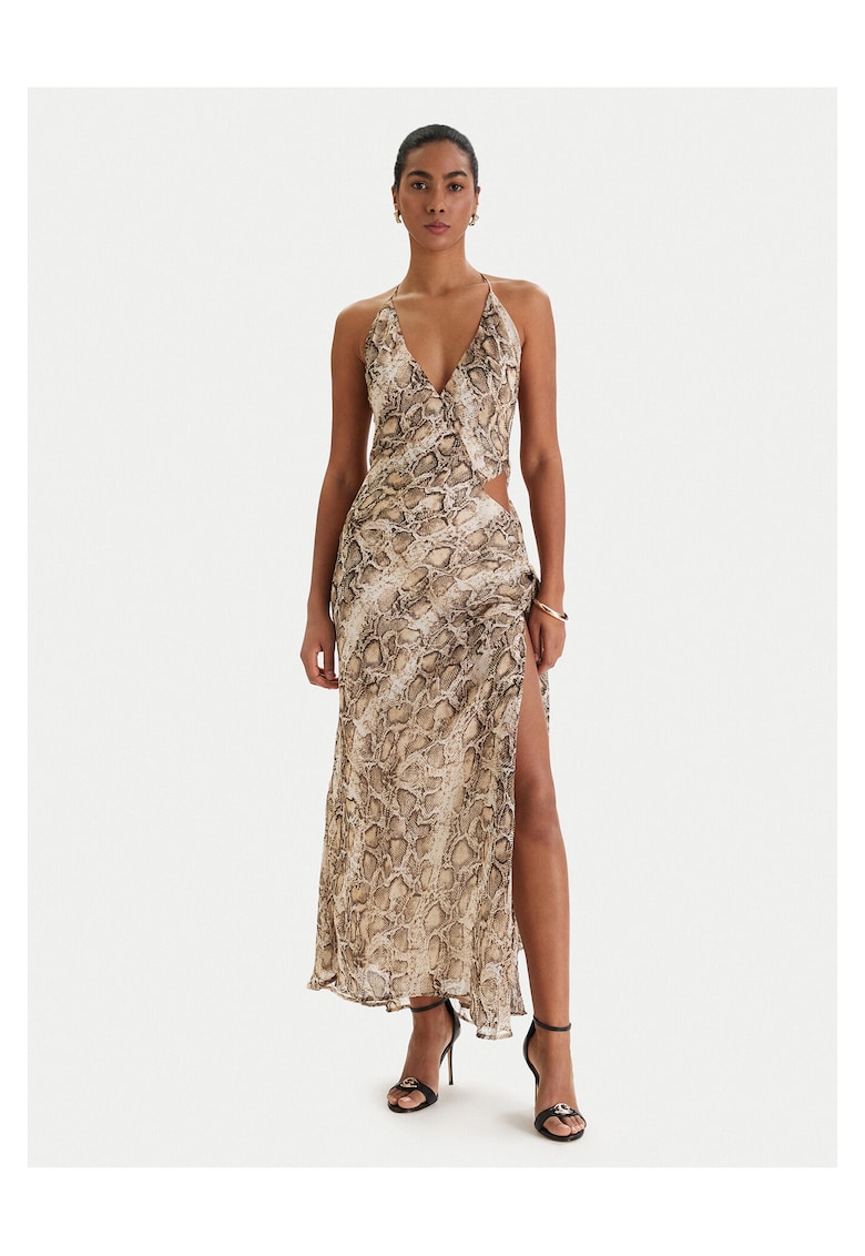 Rochie de cocktail - bej - poliester
