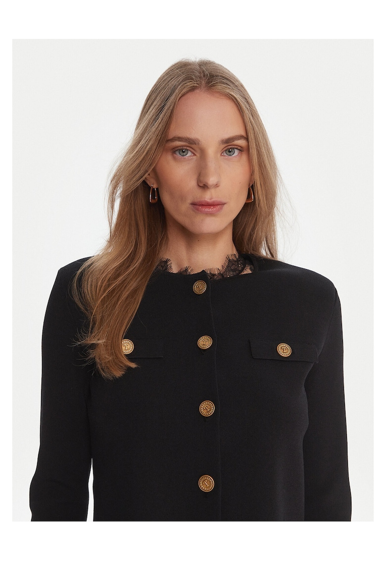 Cardigan dama - twinset - negru - viscoza - poliamida - elastan -