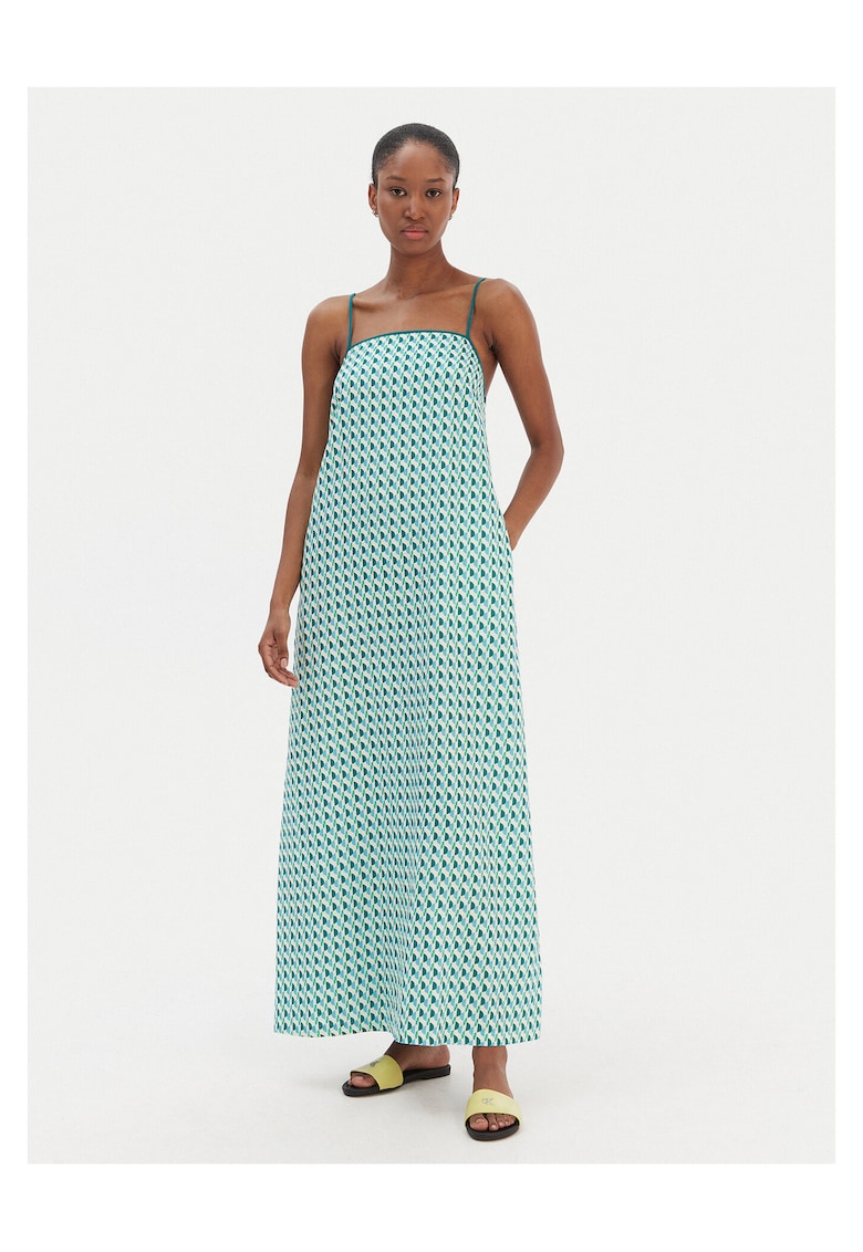 Rochie de vara 55% in - 45% viscoza - Verde