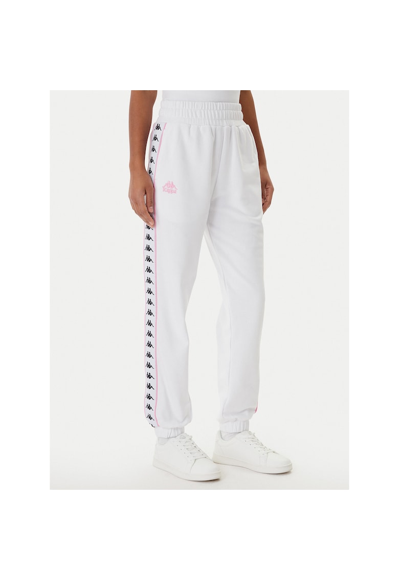 Pantaloni sport dama - bumbac - alb - 80% bumbac - 20% poliester