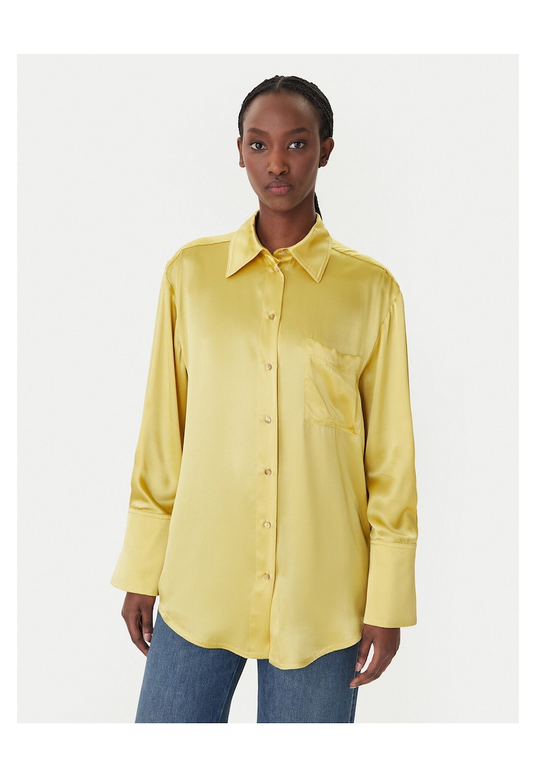 Camasa dama galben matase - Galben