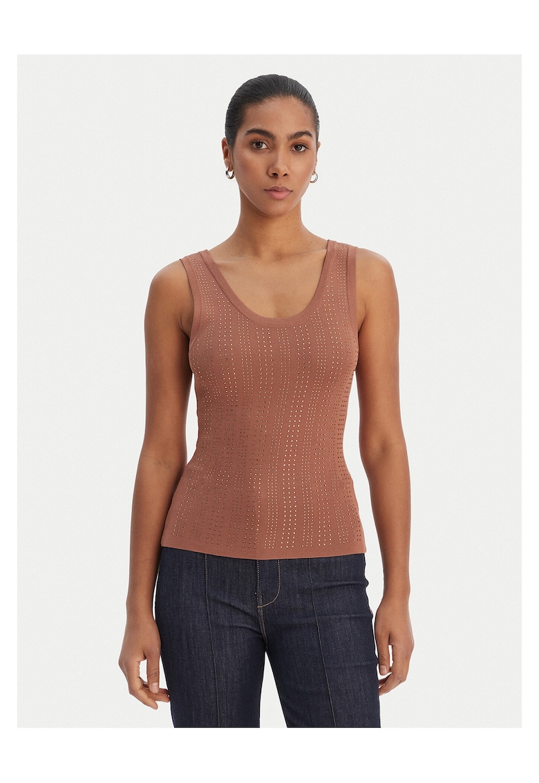 Top slim fit - 65% viscoza - 35% poliamida - Maro