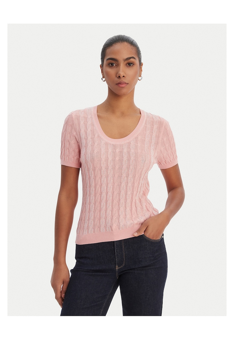 Pulover dama - bumbac/acetat - Coral
