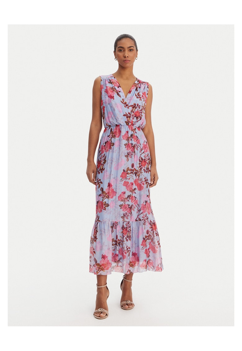 Rochie de zi - 70% viscoza - 30% matase - albastru