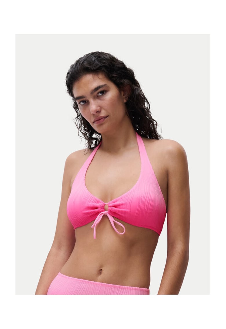 Costum de baie dama - top bikini - roz - poliamida - Roz