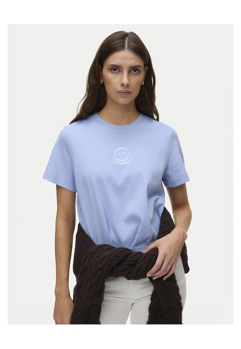 Tricou albastru din bumbac pentru dama de la - Albastru