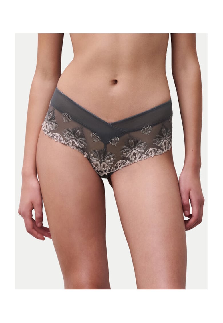 Chiloti scurti pentru femei - 67% poliester - 28% nailon - 5% elastan - Gri - Gri