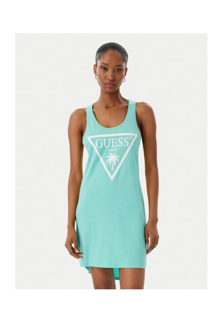 Rochie de plaja - bumbac - verde