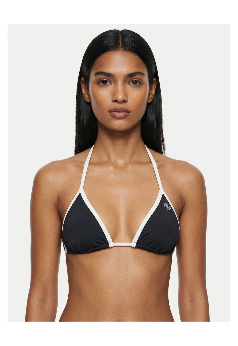 Top de baie dama - Poliamida/Spandex - Negru/Alb