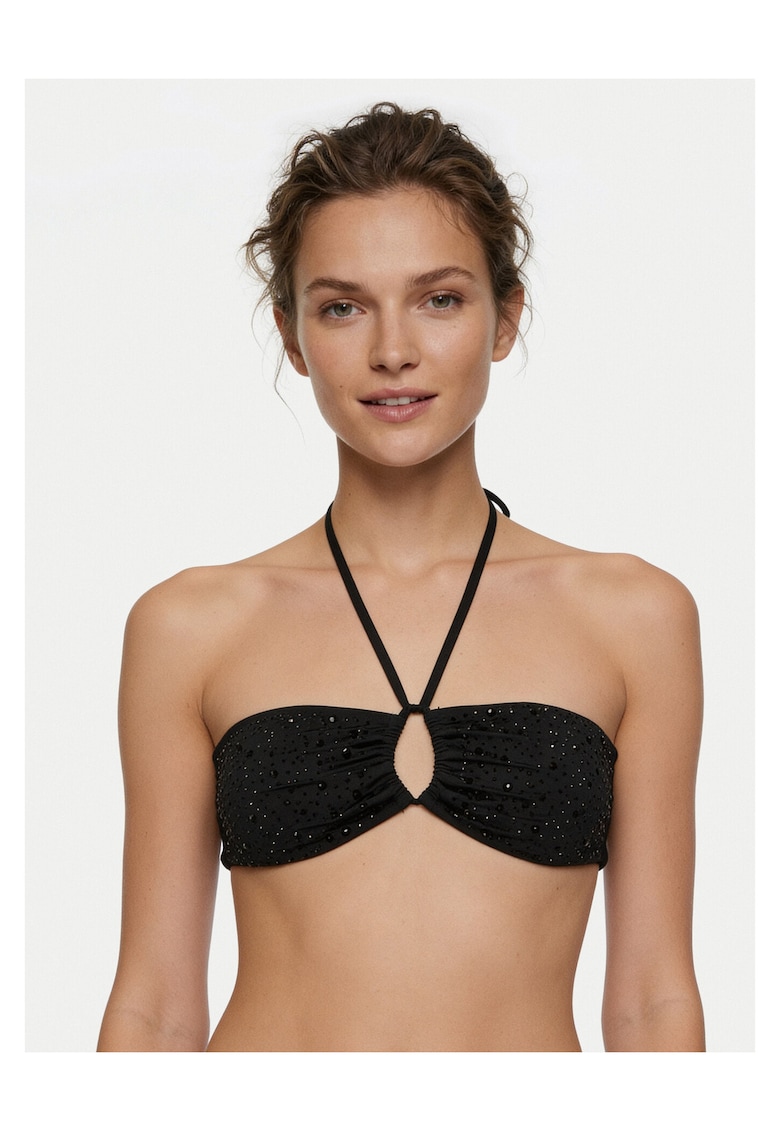 Top de bikini de Poliamida - Negru - Negru