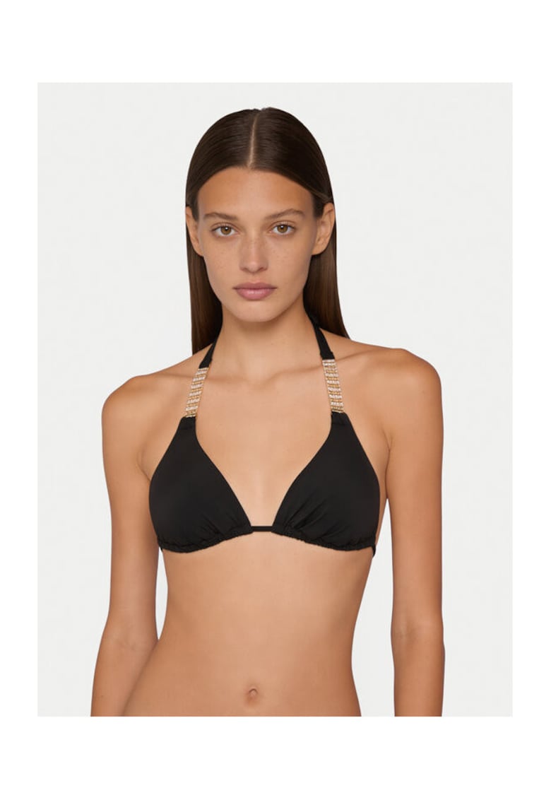 Top de bikini pentru femei - 73% poliamida - 27% elastan - Negru - Negru