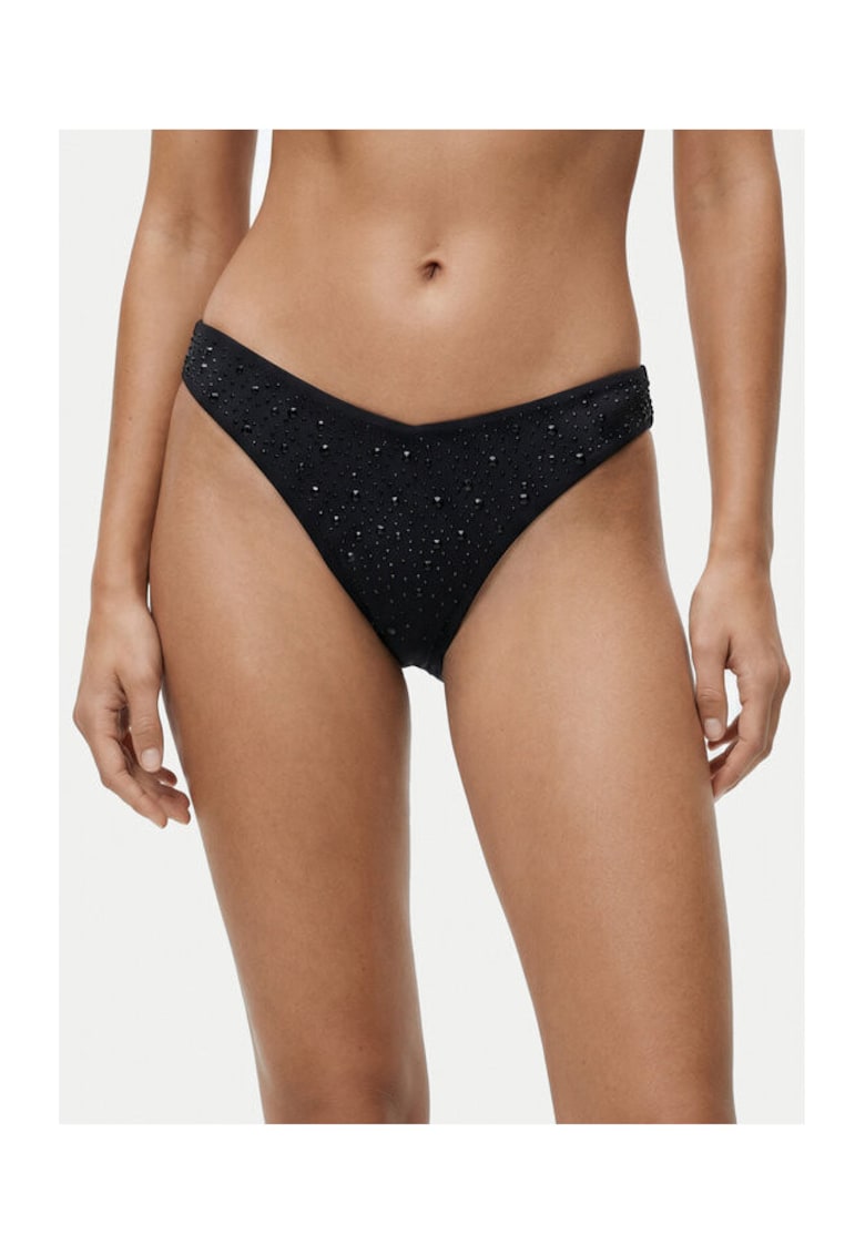 Costum de baie dama - slip de bikini - negru - poliamida