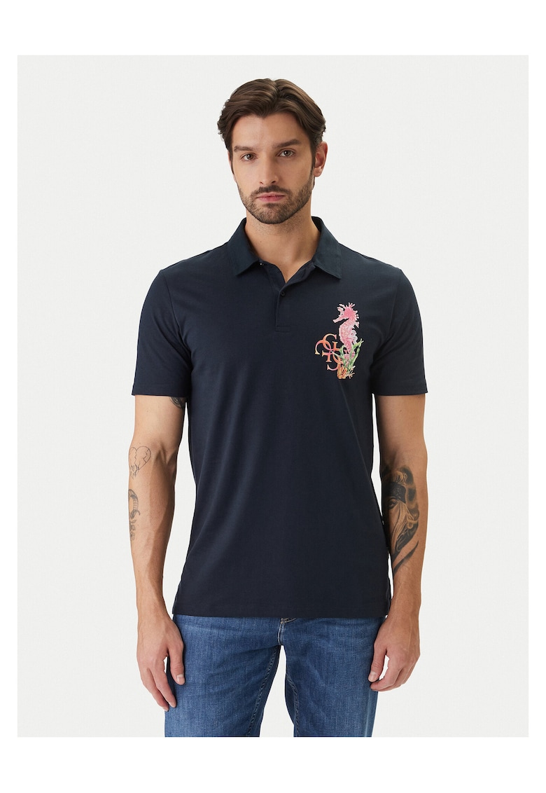 Tricou barbati - bumbac - bleumarin -