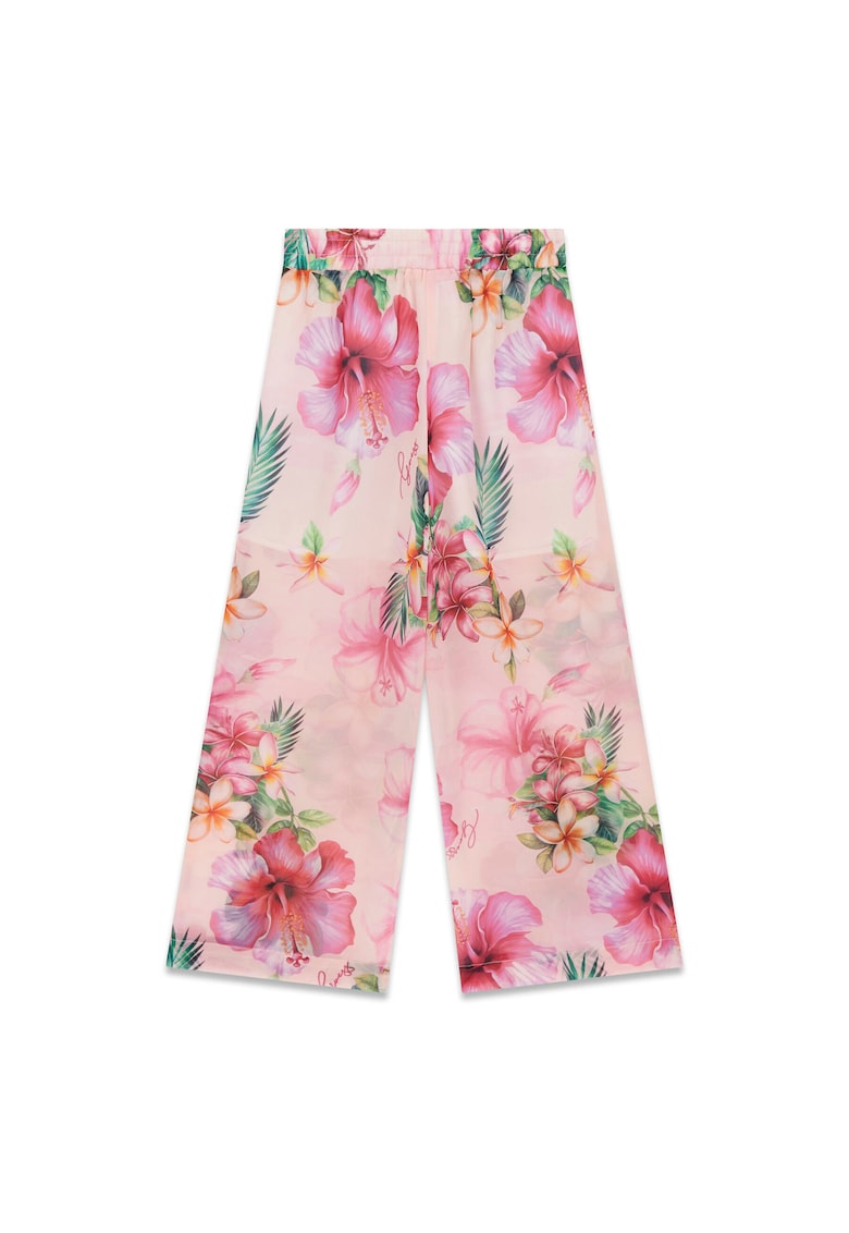 Pantaloni fete - model floral - poliester - multicolor