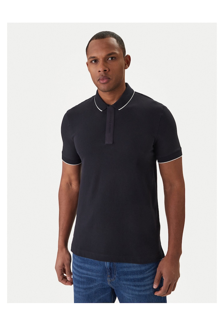Tricou barbati - slim fit - bleumarin - bumbac -