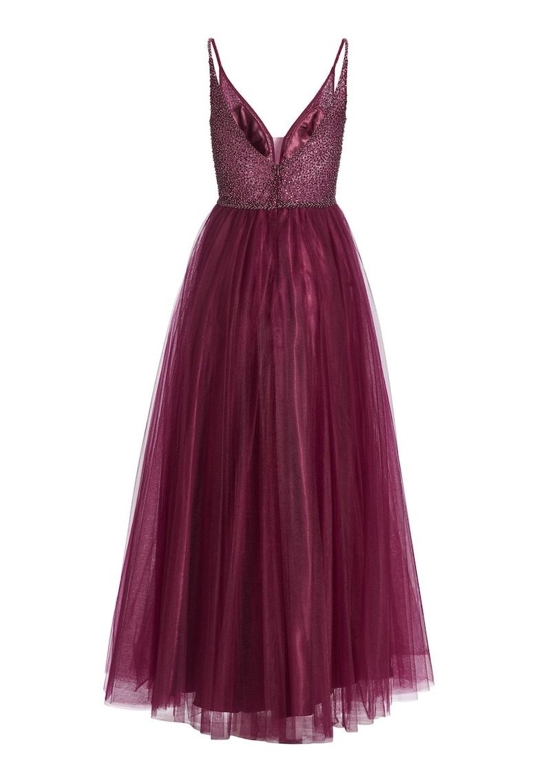 Rochie de seara - bordeaux - nylon - fermoar
