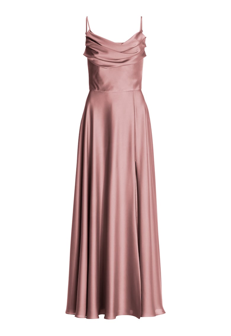 Rochie de seara - poliester - roz - fermoar