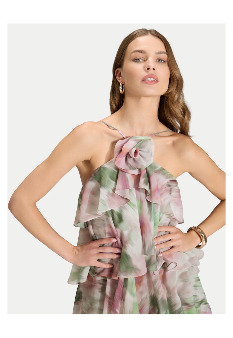 Rochie de seara dama - lejera - multicolor - poliester