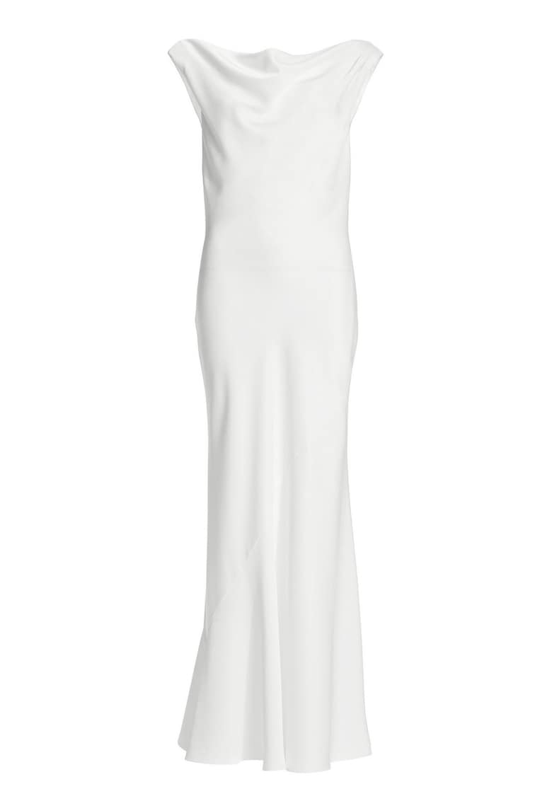 Rochie de seara - tip swing - alb - poliester