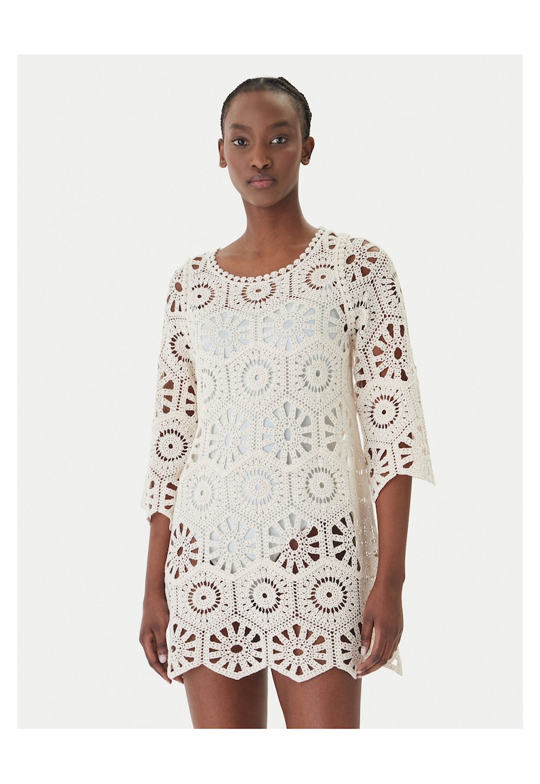 Rochie de plaja pentru femei - bumbac - ecru - Ecru