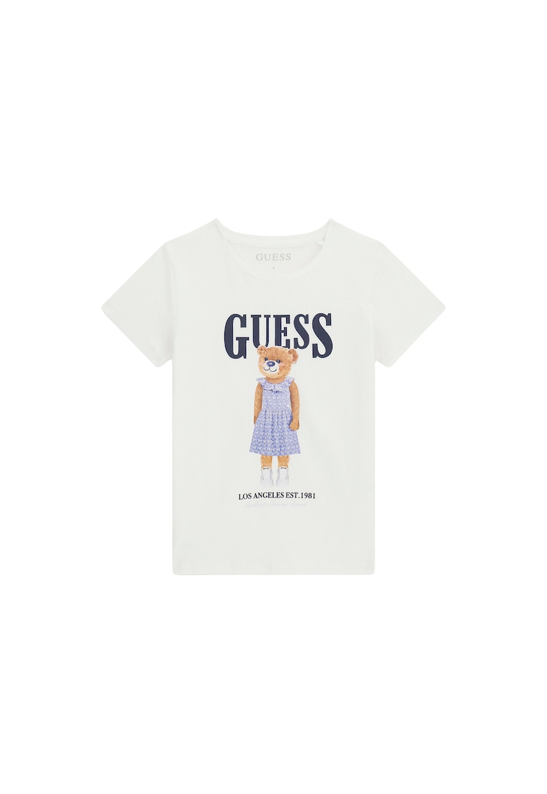 Tricou copii - bumbac - alb - pentru fete -