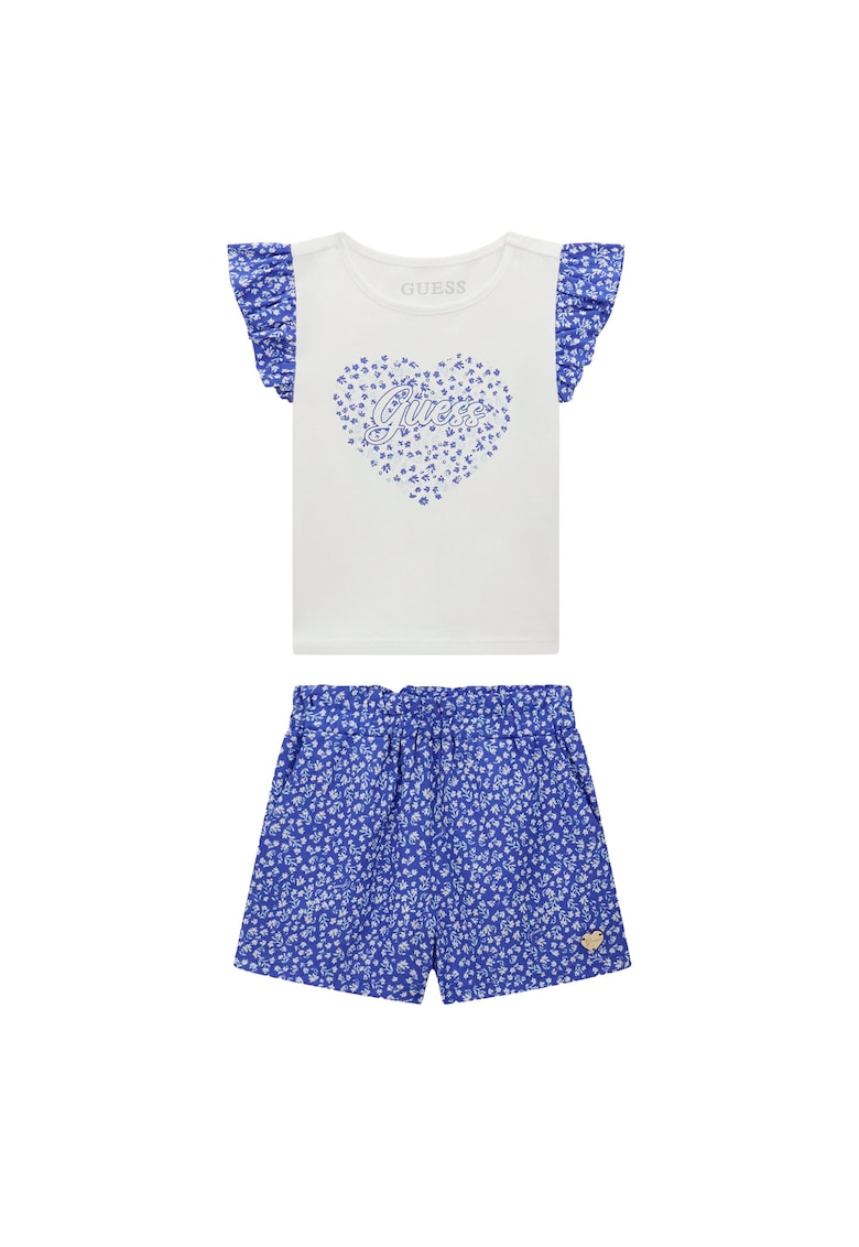 Set tricou+pantaloni scurti pentru fete - Albastru