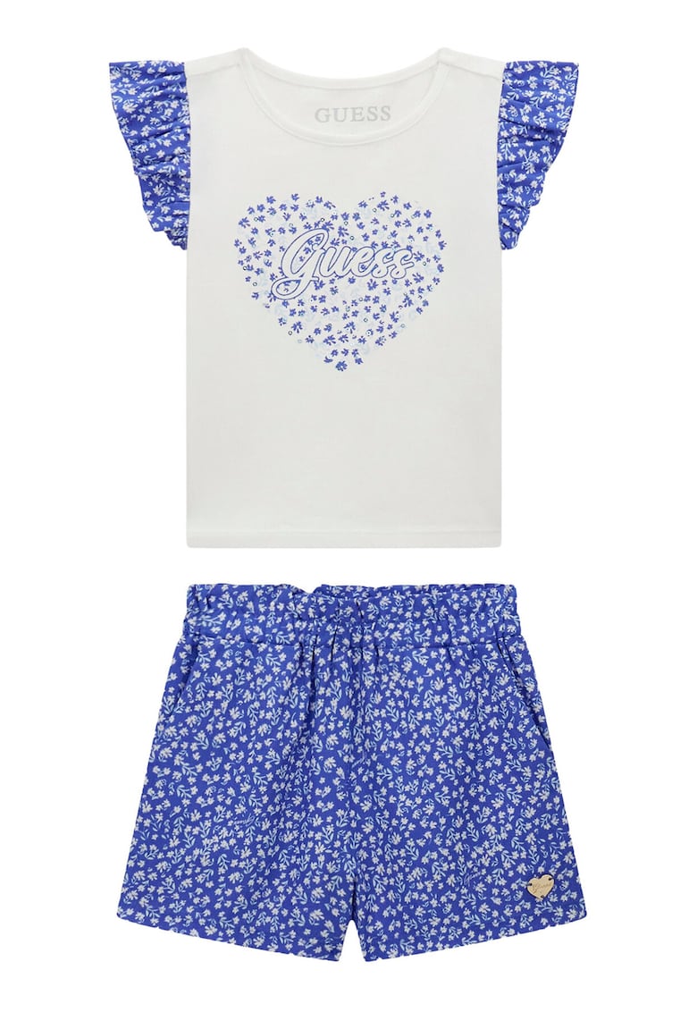 Set tricou+pantaloni scurti pentru fete - Albastru