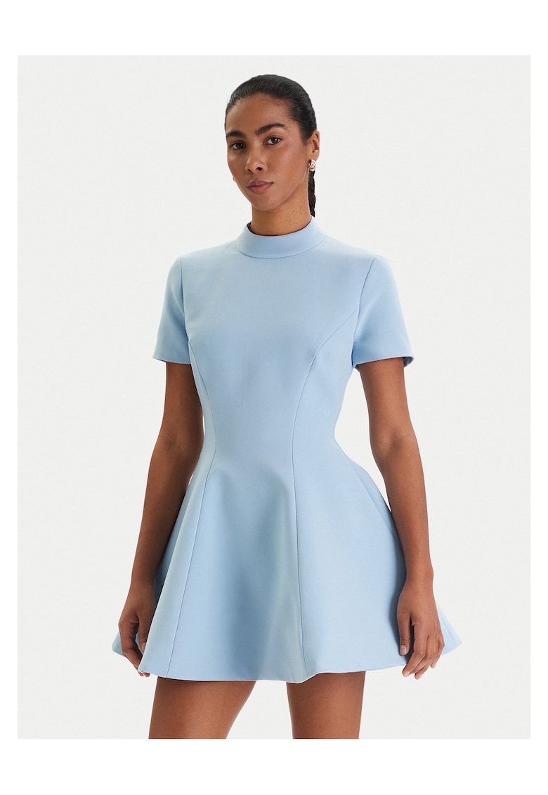 Rochie de cocktail poliester - fermoar - albastru deschis
