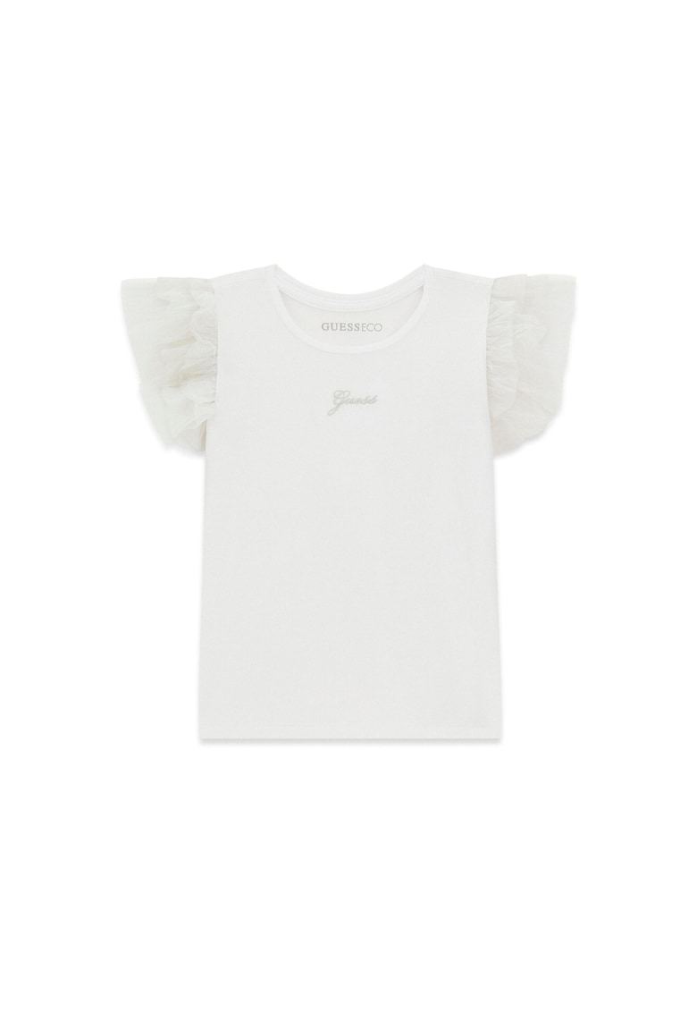 Tricou copii - bumbac - alb - pentru fete -