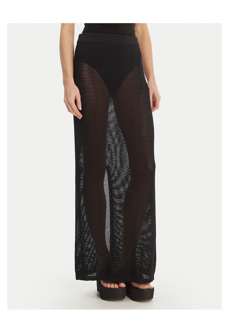 Fusta maxi bumbac - negru - Negru