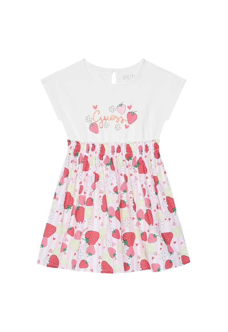 Rochie de zi Fete - Alb - din bumbac 95 - Alb
