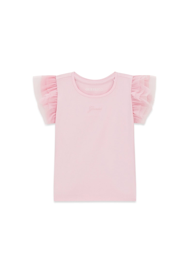 Tricou copii - din bumbac - logo - roz - 95% bumbac - 5% elastan - Roz