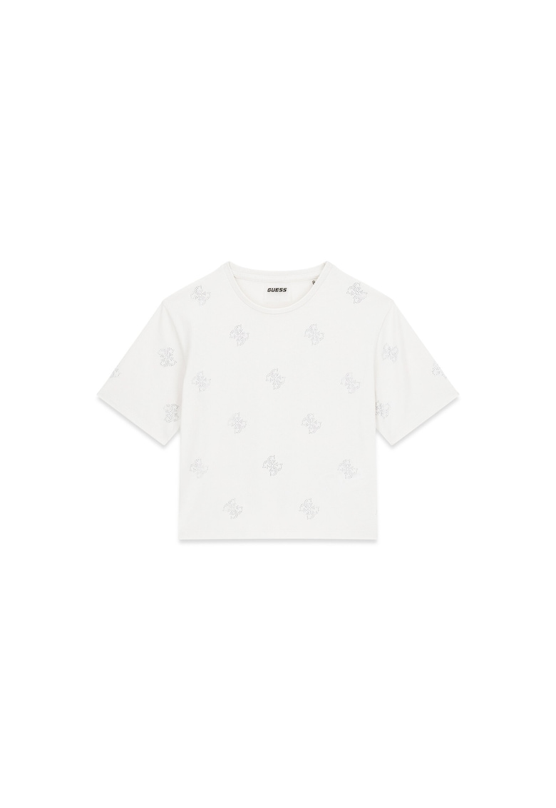Tricou copii - din bumbac - logo - Alb