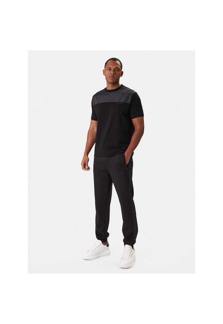 Pantaloni sport barbati - poliester - negru -