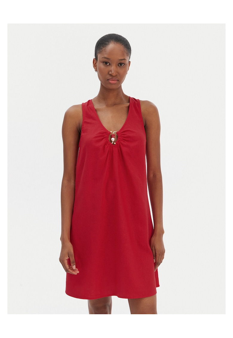 Rochie de vara Femei - 55% in - 45% viscoza - Rosu