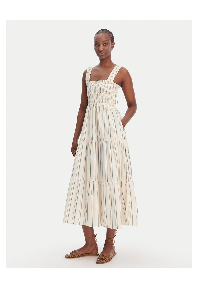 Rochie de vara pentru femei - Viscoza - Bej