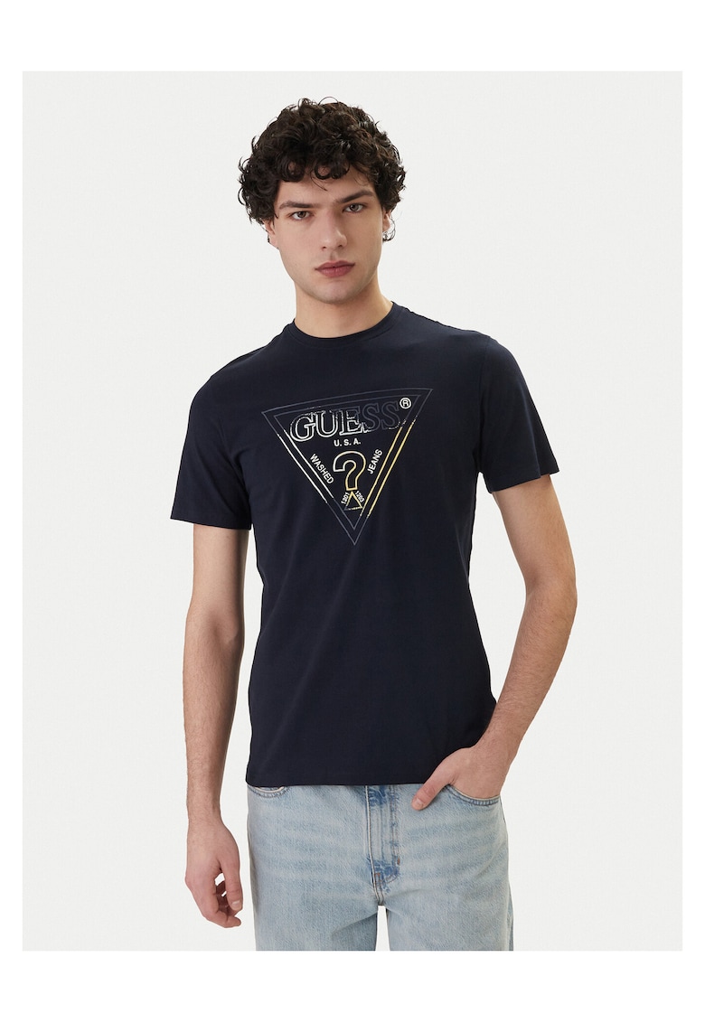 Tricou pentru barbati - slim fit - bleumarin - bumbac