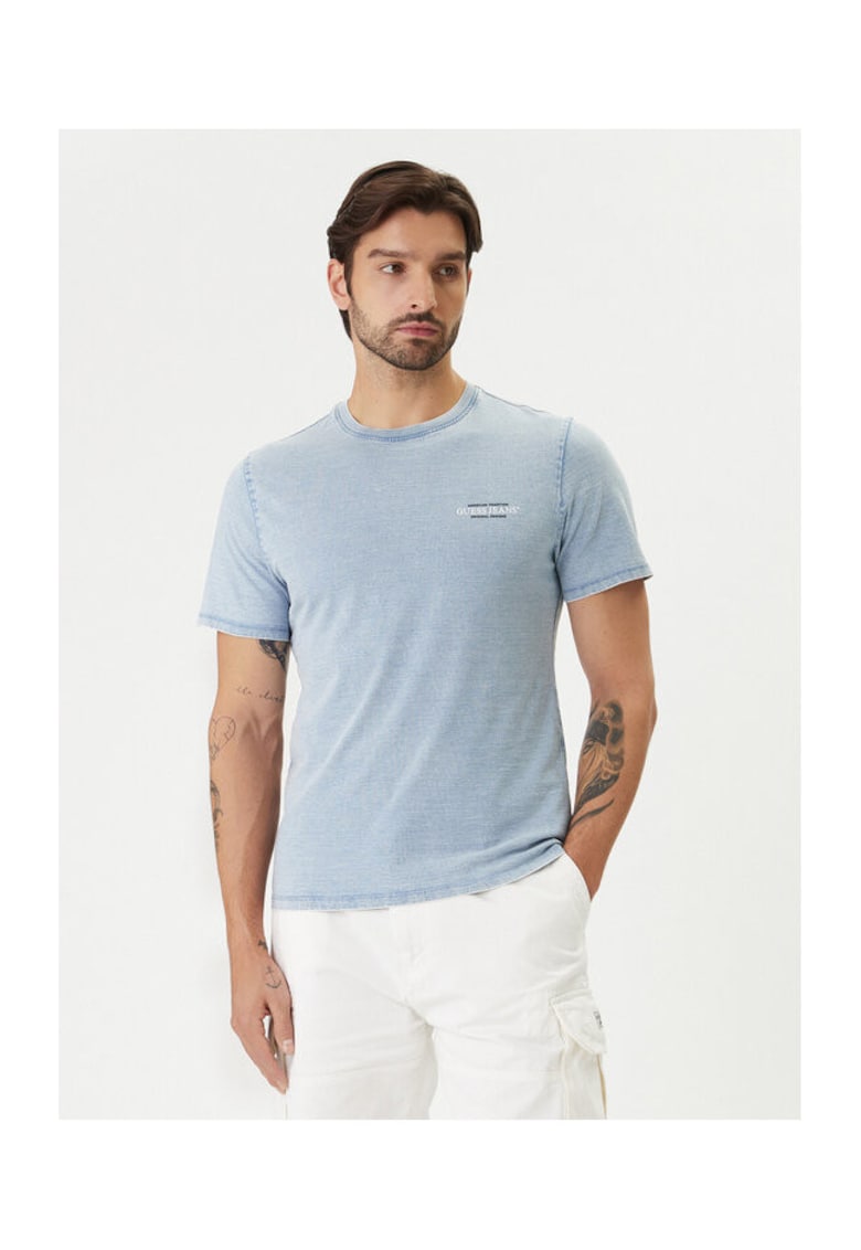 Tricou Barbatesc Bumbac - Albastru